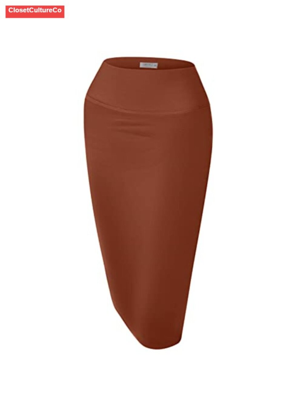 Pencil Skirt Below Knee Stretch Waistband Office Business Casual